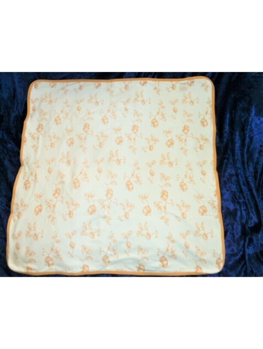 Orange/White Cotton Baby Blanket Halloween Pumpkin Leaf Toile